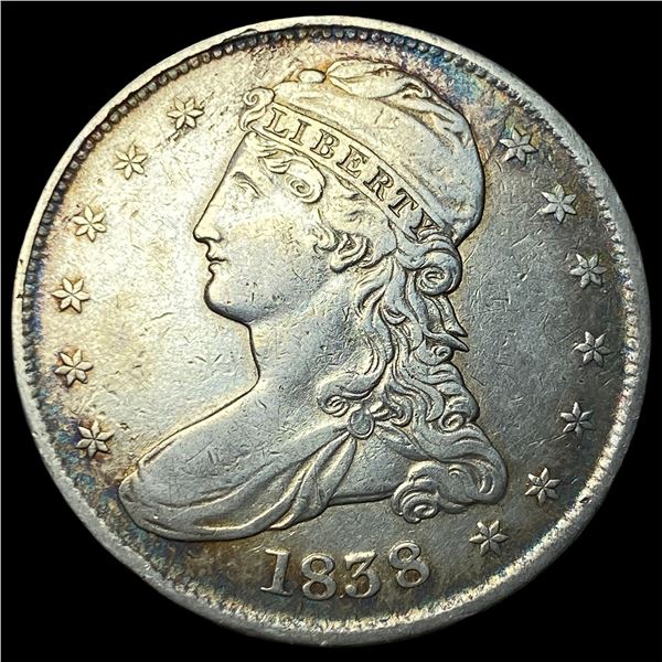 1838 Silver Capped Bust Half Dollar NEARLY  UNCIRCULATED