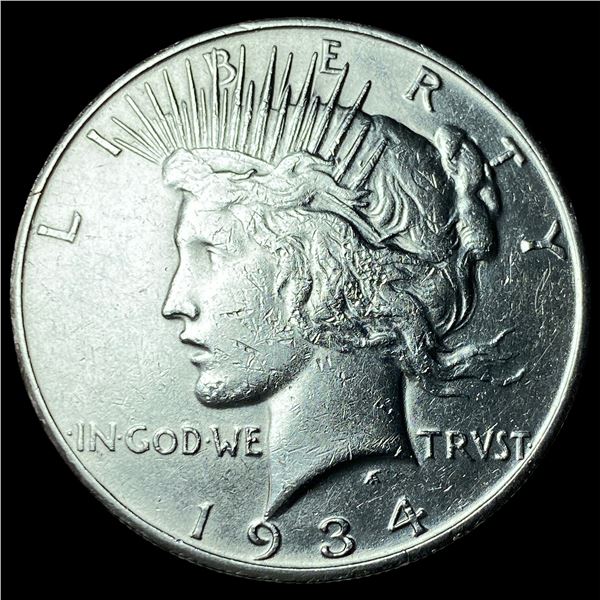 1934-S Peace Silver Dollar NEARLY  UNCIRCULATED
