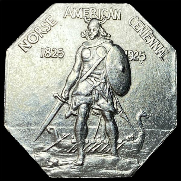 1925 Silver Norse-American Medal Thin  UNCIRCULATED