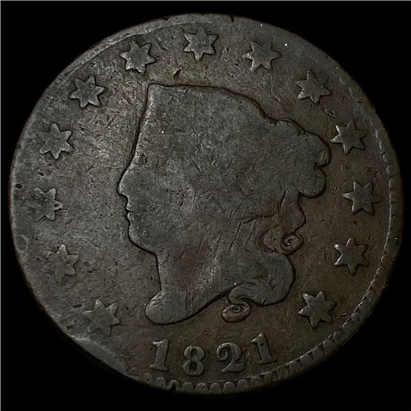 1821 Coronet Head Large Cent NICELY  CIRCULATED