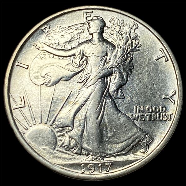 1917-S Silver Walking Liberty Half Dollar  LIGHTLY CIRCULATED