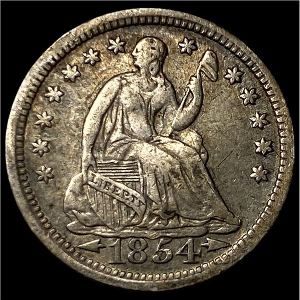 1854 Arrows Seated Liberty Half Dime NEARLY  UNCIRCULATED