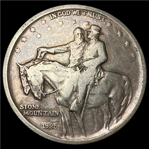 1925 Silver Stone Mountain Half Dollar NICELY  CIRCULATED