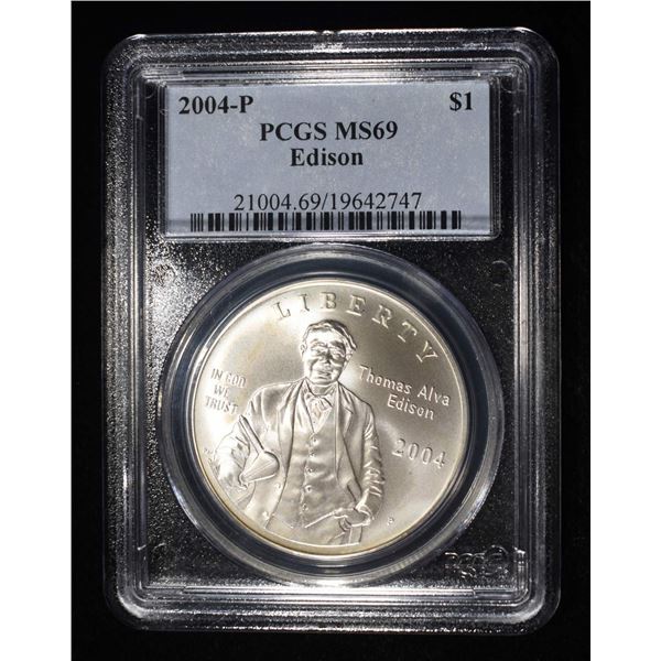 2004-P EDISON COMMEM DOLLAR PCGS MS-69