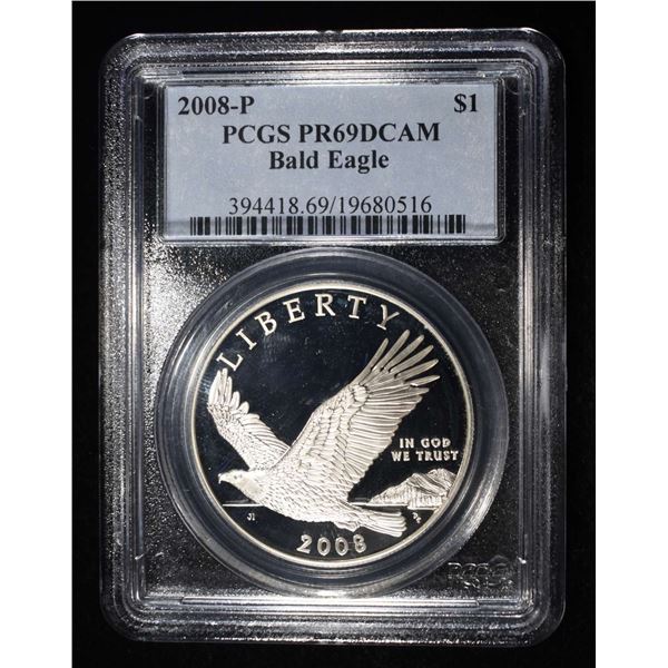 2008-P BALD EAGLE COMMEM DOLLAR PCGS PR-69 DCAM