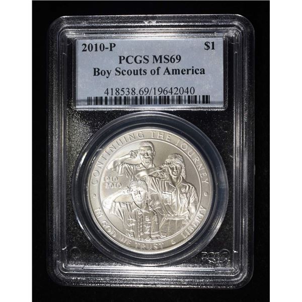 2010-P BOY SCOUTS COMMEM DOLLAR PCGS MS-69