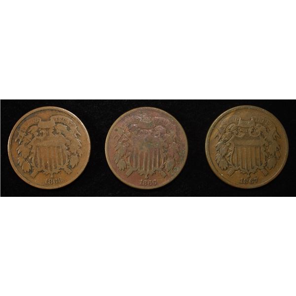 (3) 2-CENT PIECES
