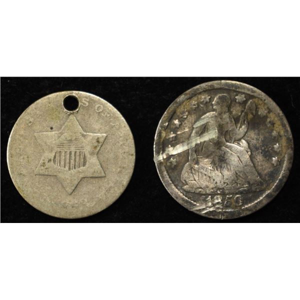 3-CENT SILVER & LIBERTY SEATED HALF DIME