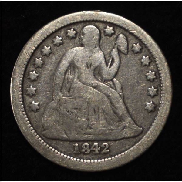 1842-O LIBERTY SEATED DIME VG