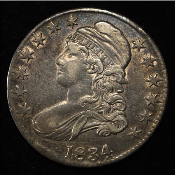 1834 CAPPED BUST HALF DOLLAR XF/AU