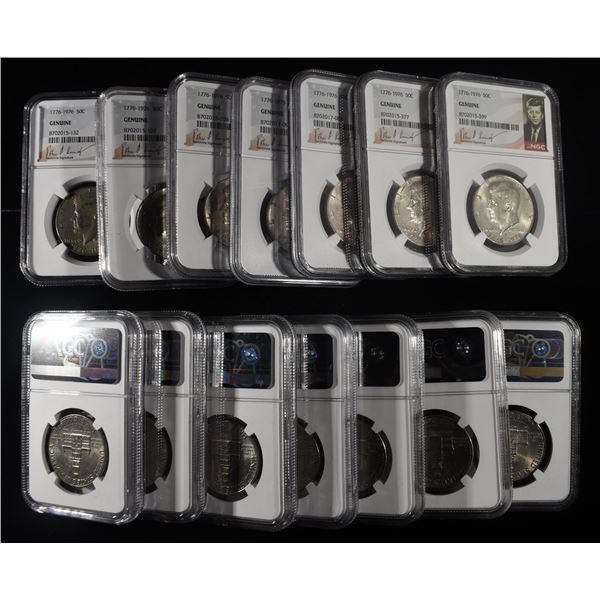 (14) 1776-1976 KENNEDY HALF DOLLAR NGC GENUINE