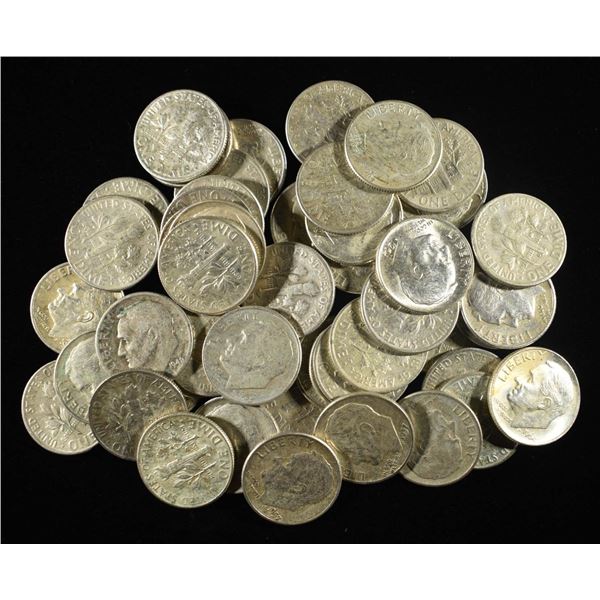 (50) 90% SILVER ROOSEVELT DIMES