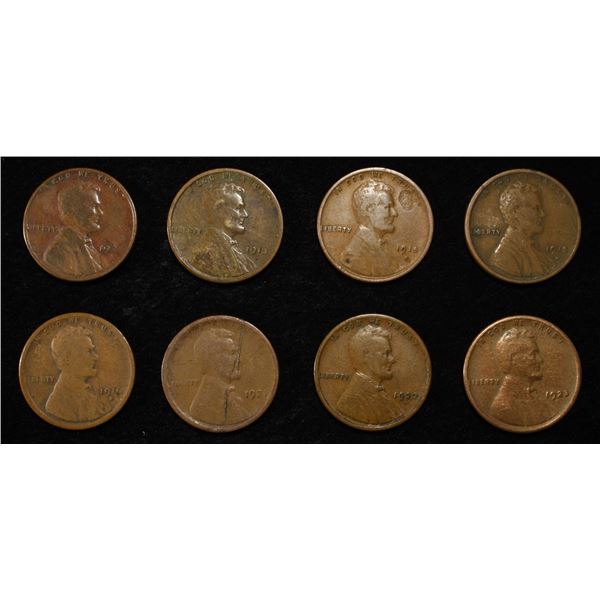 8 NICE EARLY SEMIKEY WHEAT CENTS