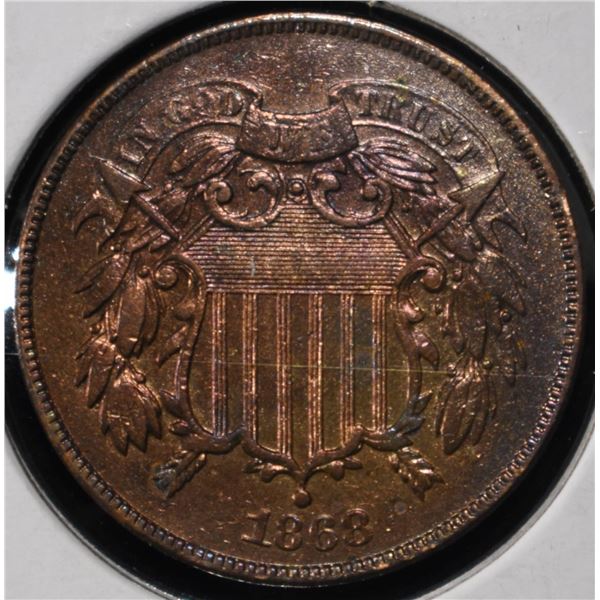 1868 2-CENT PIECES UNC