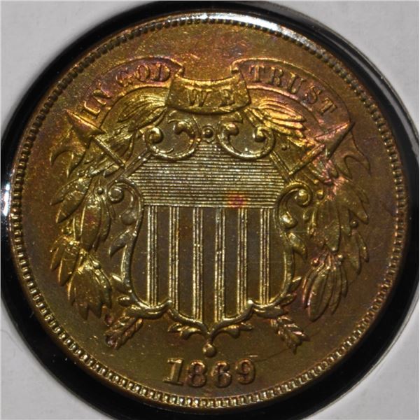 1869 2-CENT PIECES NICE UNC