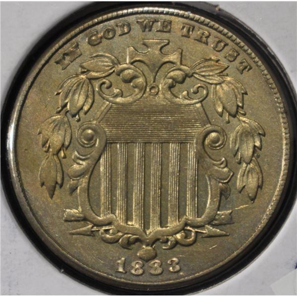 1883 SHIELD NICKEL NICE UNC