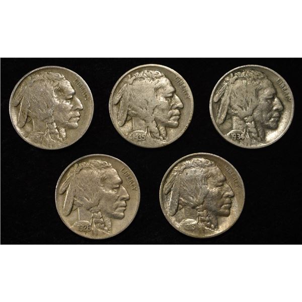 1913 TY1, 26, 35-S, 17 & 34 BUFFALO NICKELS