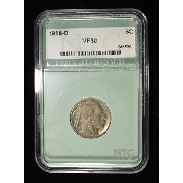 1918-D BUFFALO NICKEL NTC VF