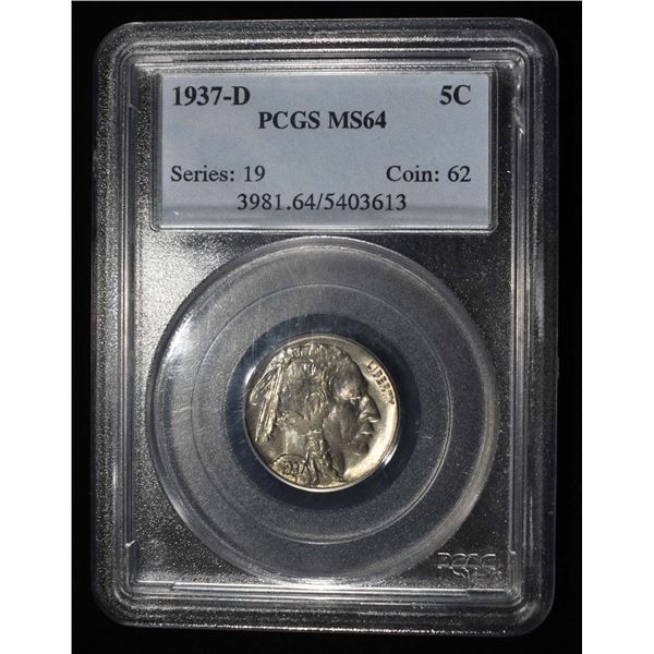 1937-D BUFFALO NICKEL PCGS MS64
