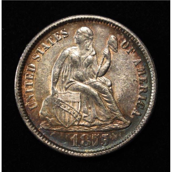 1875-CC SEATED LIBERTY DIME
