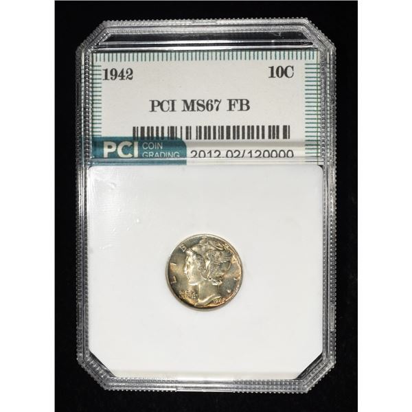 1942 MERCURY DIME PCI SUPERB GEM BU FB