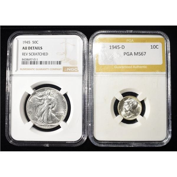 (2) GRADED COINS