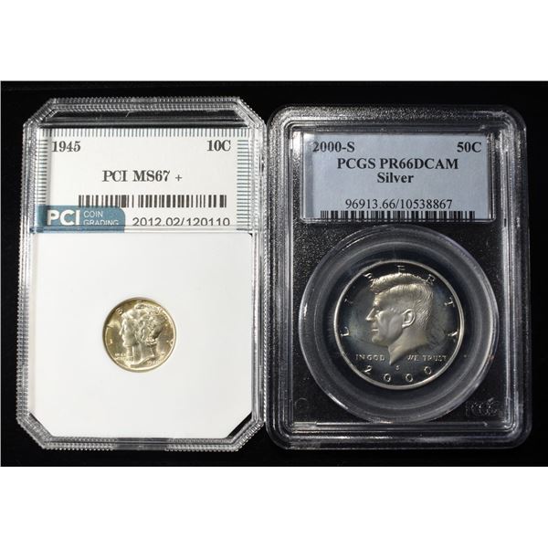 (2) GRADED COINS