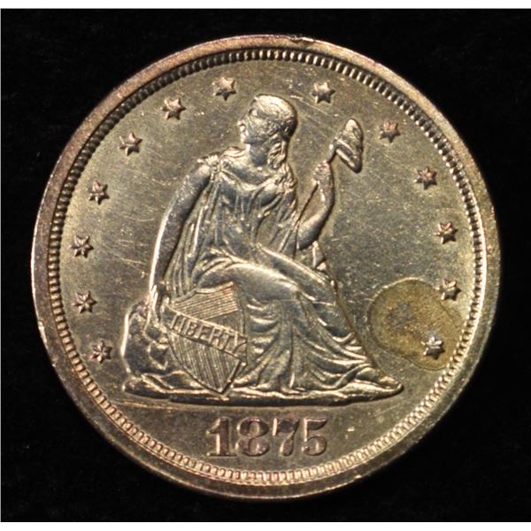 1875-S 20-CENT PIECE NICE BU OLD CLEANING