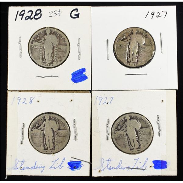 (2) 1927 & (2) 1928 STANDING LIBERTY QUARTERS