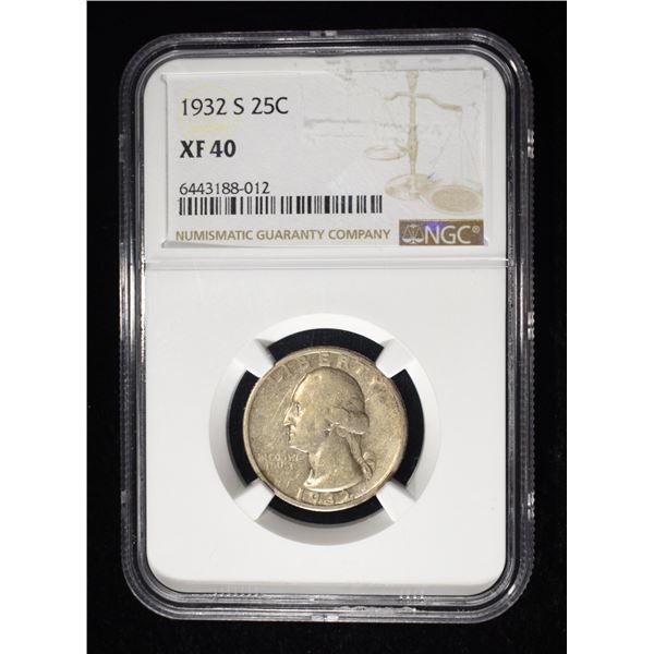1932-S WASHINGTON QUARTER NGC XF 40