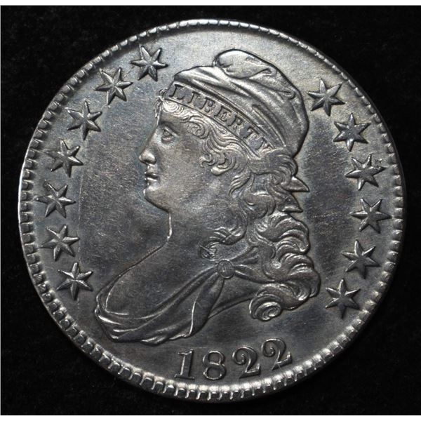 1822 CAPPED BUST HALF DOLLAR AU