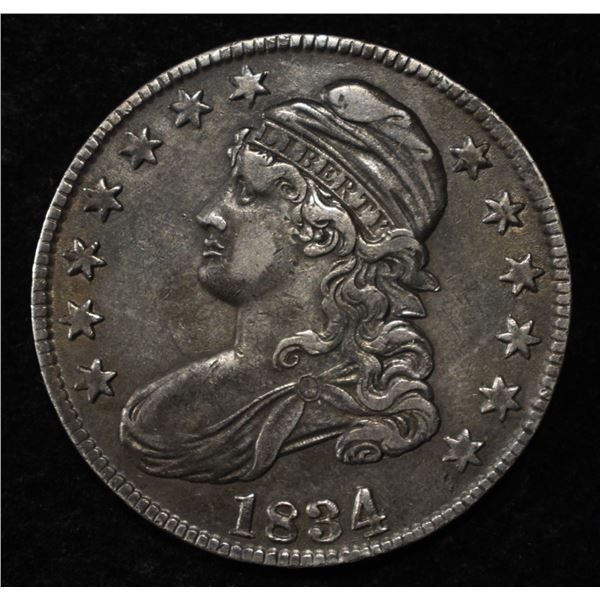 1834 CAPPED BUST HALF DOLLAR AU