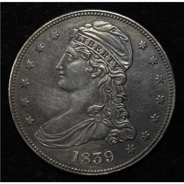 1839 CAPPED BUST HALF DOLLAR X/AU