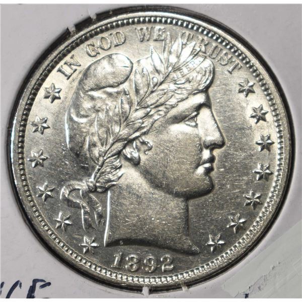 1892 BARBER HALF DOLLAR NICE BU