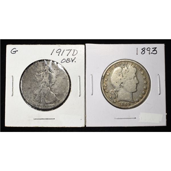 (2) HALF DOLLARS