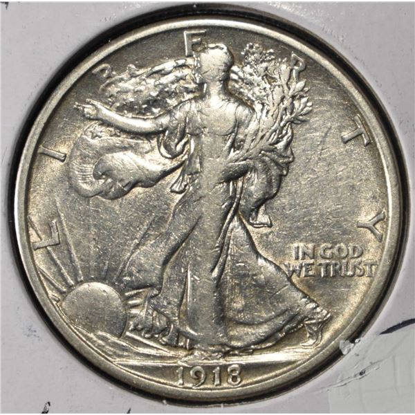 1918-S WALKING LIBERTY HALF DOLLAR XF/AU