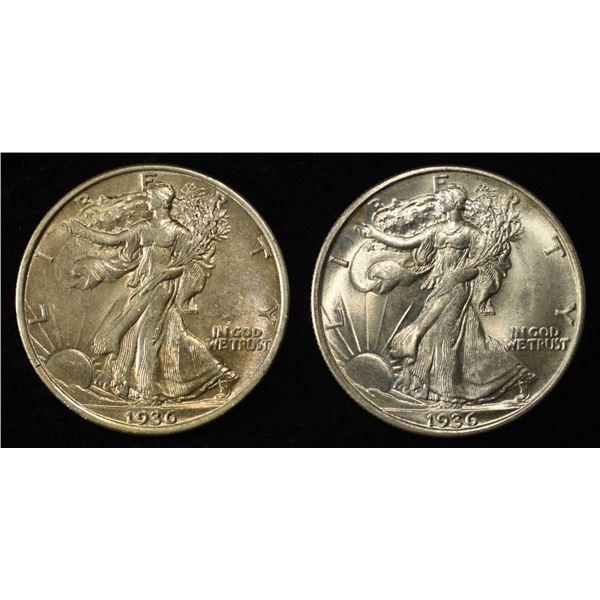 (2) 1936 WALKING LIBERTY HALF DOLLARS