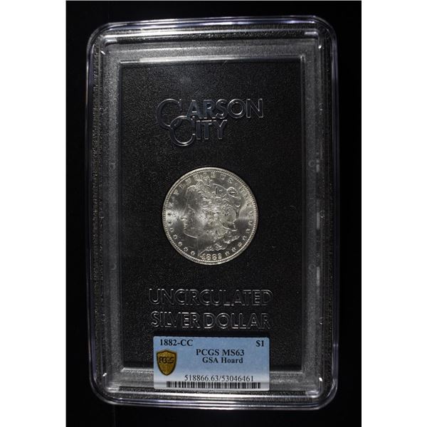 1882-CC MORGAN DOLLAR PCGS MS63 GSA HOARD