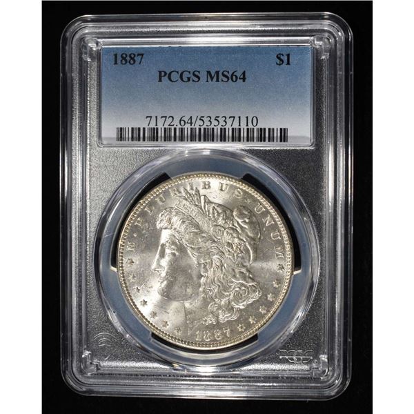 1887 MORGAN DOLLAR PCGS MS-64