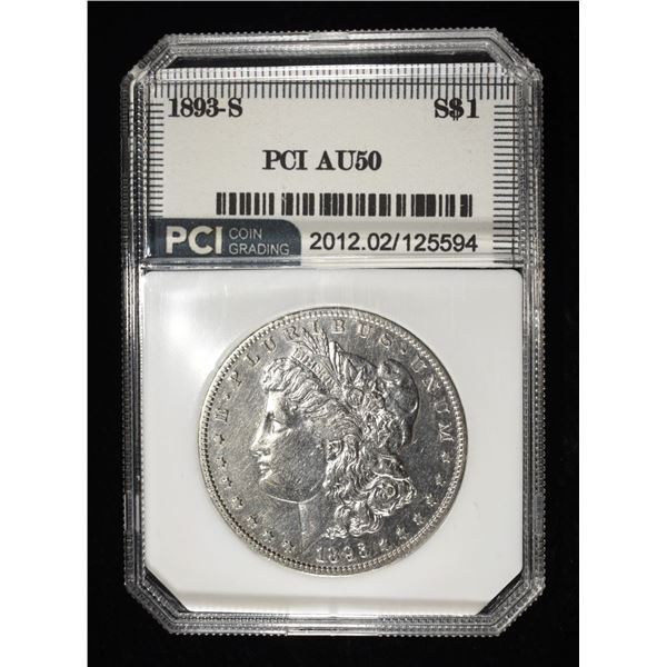 1893-S MORGAN DOLLAR PCI AU