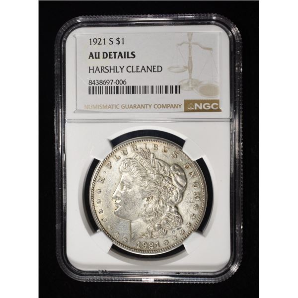 1921-S MORGAN DOLLAR NGC AU DETAILS