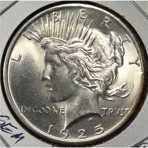 1925 PEACE DOLLAR GEM BU