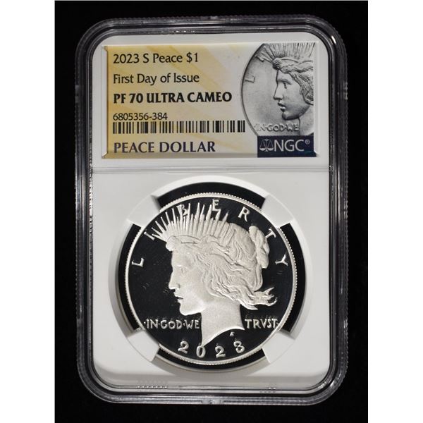 2023-S PEACE DOLLAR NGC PF70 ULTRA CAMEO