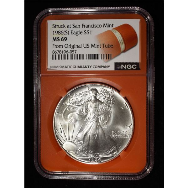 1986(S) AMERICAN SILVER EAGLE NGC MS69