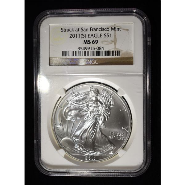 2011(S) AMERICAN SILVER EAGLE NGC MS69