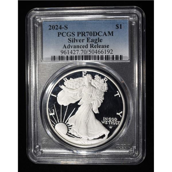2024-S AMERICAN SILVER EAGLE PCGS PR70