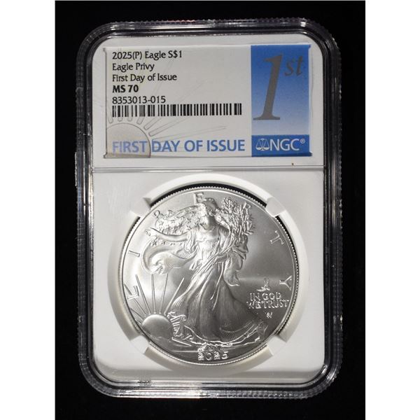 2025-P AMERICAN SILVER EAGLE NGC MS70