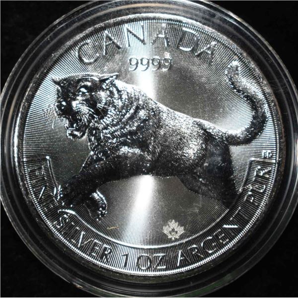 2016 CANADIAN COUGAR 1 OZ .999 SILVER ROUNDS