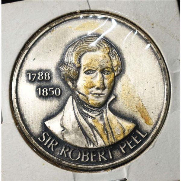 SIR ROBERT PEEL 1 OZ 0.999 SILVER MEDAL