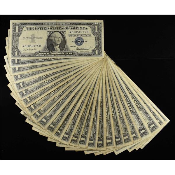 (25) SILVER CERTIFICATES F & VF